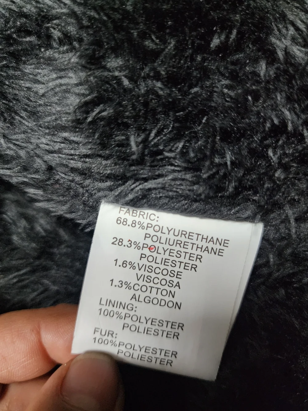 Gran Oriente Black Faux Leather And Faux Fur Hooded Winter Jacket Size Small